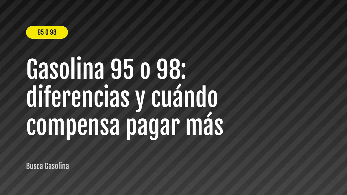Gasolina 95 o 98: diferencias y cuándo compensa pagar más
